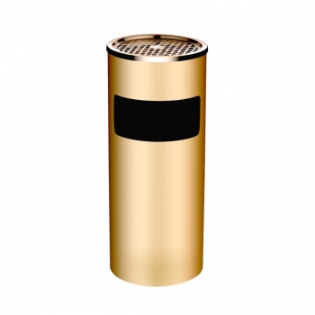 SS108-G Gold Electroplated Bin Round C/W Ashtray Top