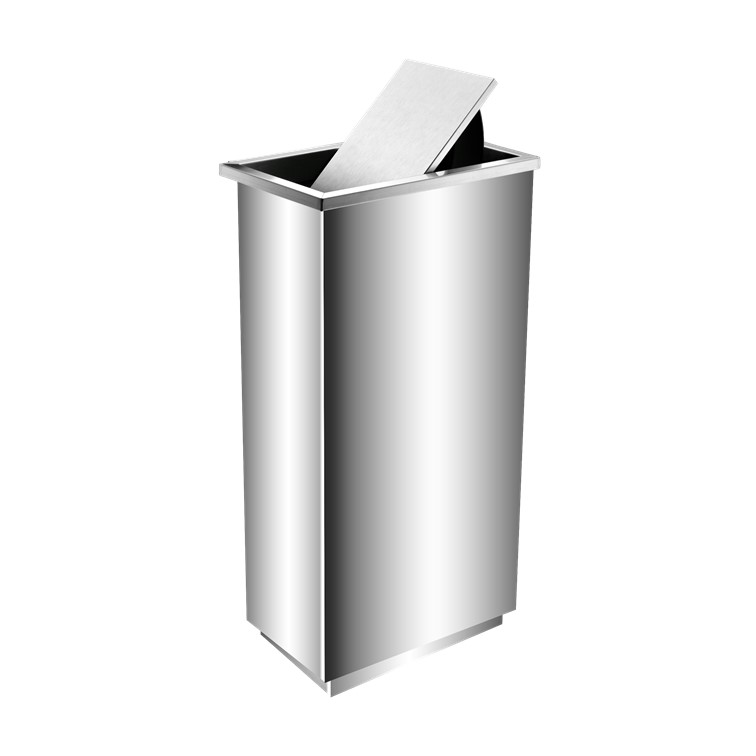 SS102 Stainless Steel Bin Rectangular C/W Flip Top Top Bins