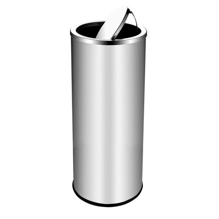 SS126H Stainless Steel Bin Round C/W Flip Top Top Bins