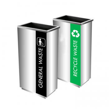 SS102-OT |IN2| Stainless Steel Recycle Bin Rectangular C/W Open Top (2 ...
