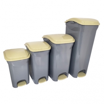 Plastic Rectangular Pedal Bin – Grey | 12L/15L/30L/40L