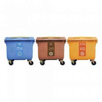 660L |CM3| Mobile Garbage Recycle Bin 3-in-1 C/W Sticker
