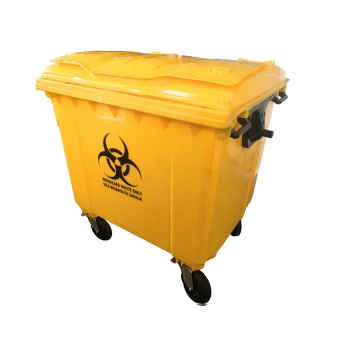 1100L Biohazard Mobile Garbage Bin 4-Wheel