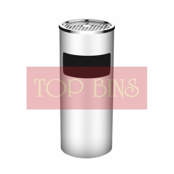SS108 Stainless Steel Bin Round C/W Ashtray Top