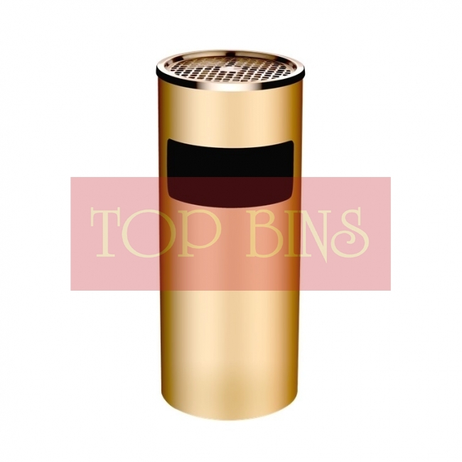 SS108-G Gold Electroplated Bin Round C/W Ashtray Top