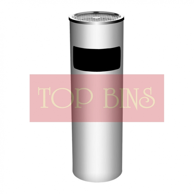 SS109 Stainless Steel Bin Round C/W Ashtray Top