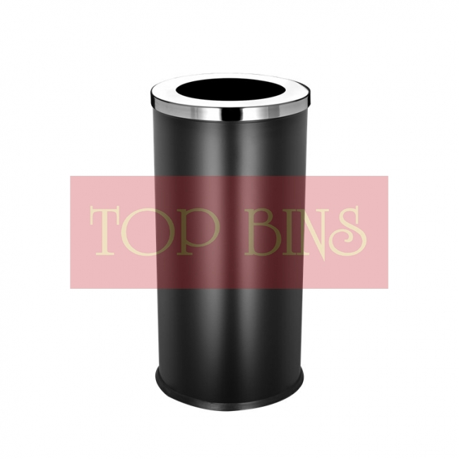 SS107-B Black Powder Coated Bin Round C/W Open Top