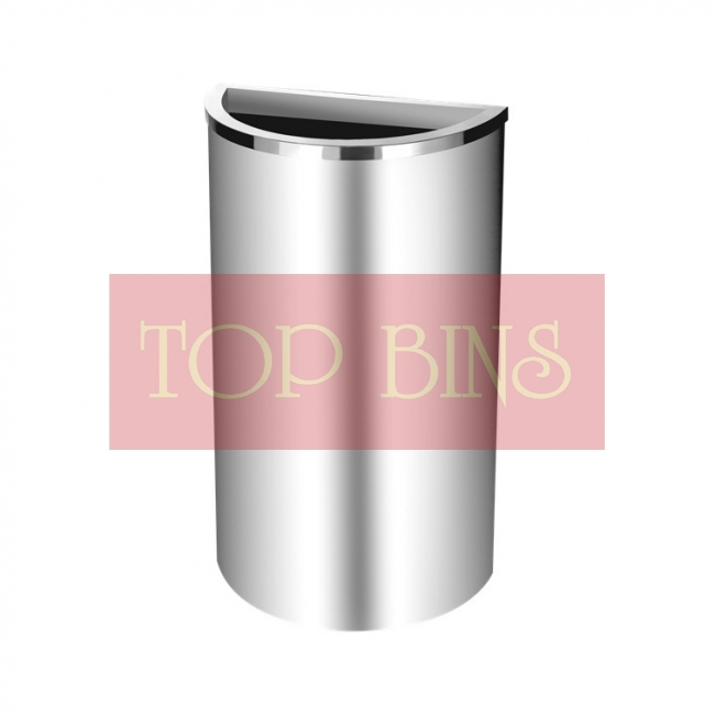 SS103 Stainless Steel Bin Semi Round C/W Open Top