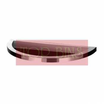 SS103 Stainless Steel Bin Semi Round C/W Open Top