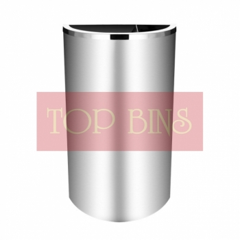 SS105 Stainless Steel Bin Semi Round C/W 2/3 Open & 1/3 Ashtray Top