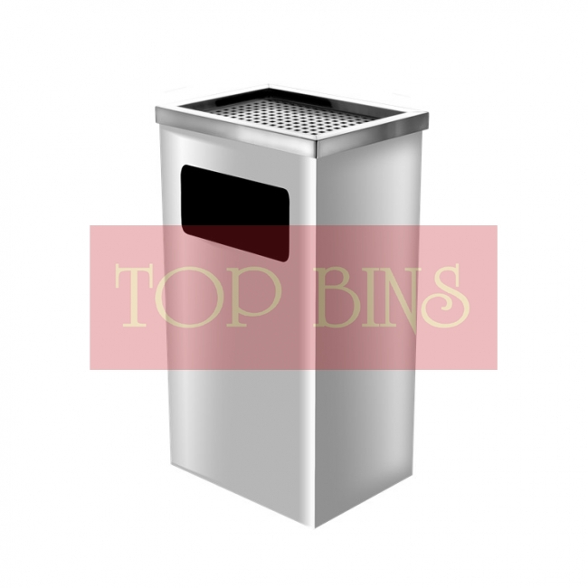 SS111-AT Stainless Steel Bin Rectangular C/W Ashtray Top