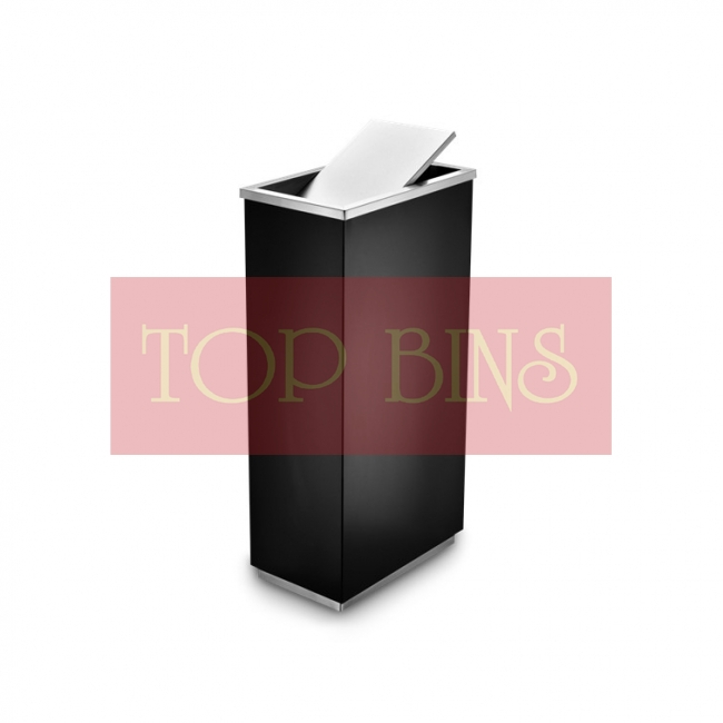 SS102 (BLK) Black Powder Coated Bin Rectangular C/W Flip Top