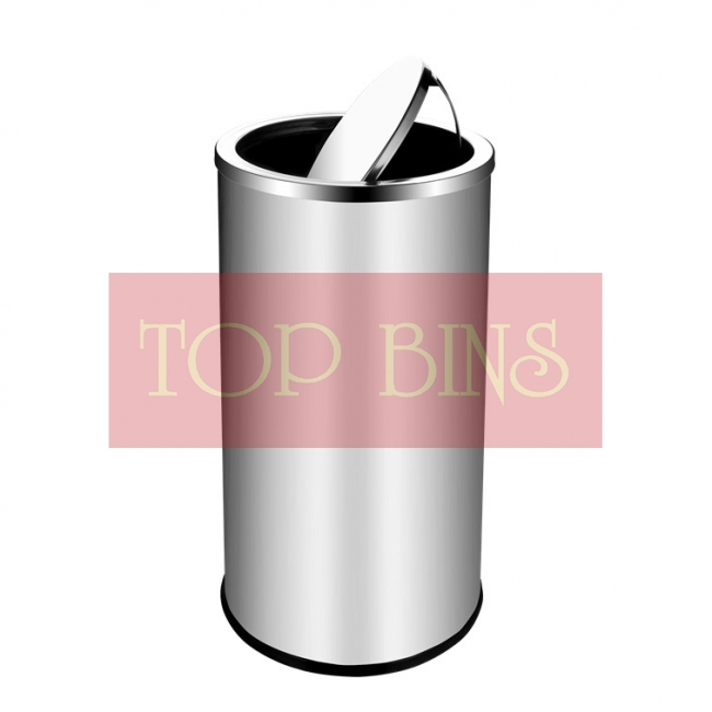 SS126 Stainless Steel Bin Round C/W Flip Top