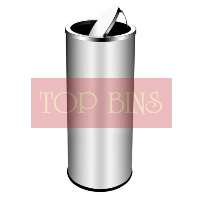 SS126-H Stainless Steel Bin Round C/W Flip Top