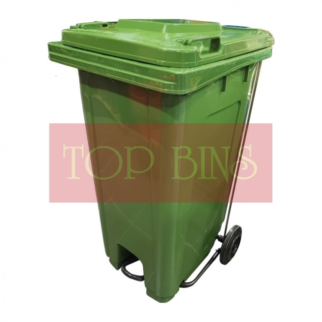 240L Mobile Garbage Bin 2-Wheel c/w Foot Pedal