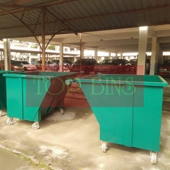 1100L Metal Leach Bin 4-Wheel