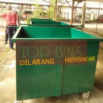 1100L Metal Leach Bin 4-Wheel