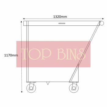1100L Metal Leach Bin 4-Wheel