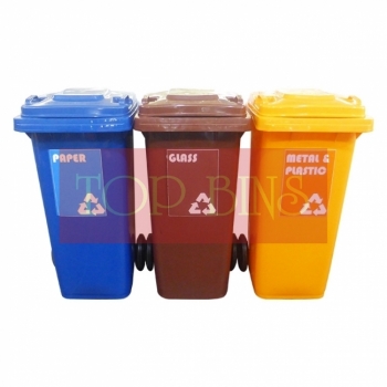120L|M3| Recycle Mobile Garbage Bin 3-in-1