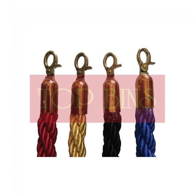 5ft Twist Velvet Rope C/W Gold Hook