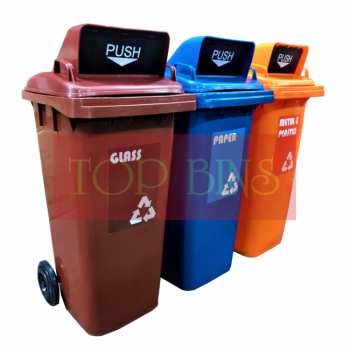 120L|M3| Recycle Mobile Garbage Bin 3-in-1 c/w Turbo Lid