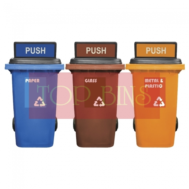 240L Mobile Garbage Recycle Bin 2-Wheel 3-in-1 C/W Turbo Lid