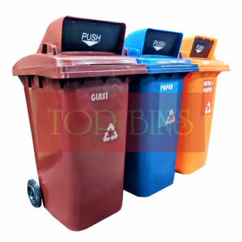 240L|M3| Recycle Mobile Garbage Bin 3-in-1 c/w Turbo Lid