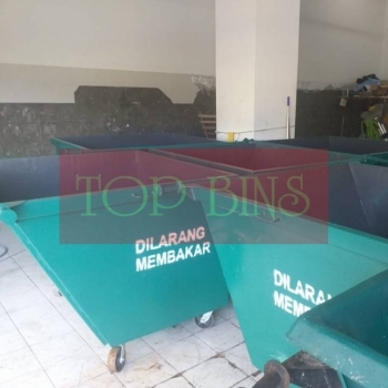1500L Metal Leach Bin 4-Wheel