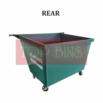 1500L Metal Leach Bin 4-Wheel