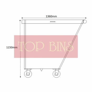 1500L Metal Leach Bin 4-Wheel