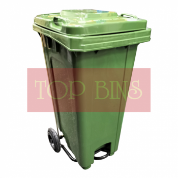 120L Mobile Garbage Bin 2-Wheel c/w Foot Pedal