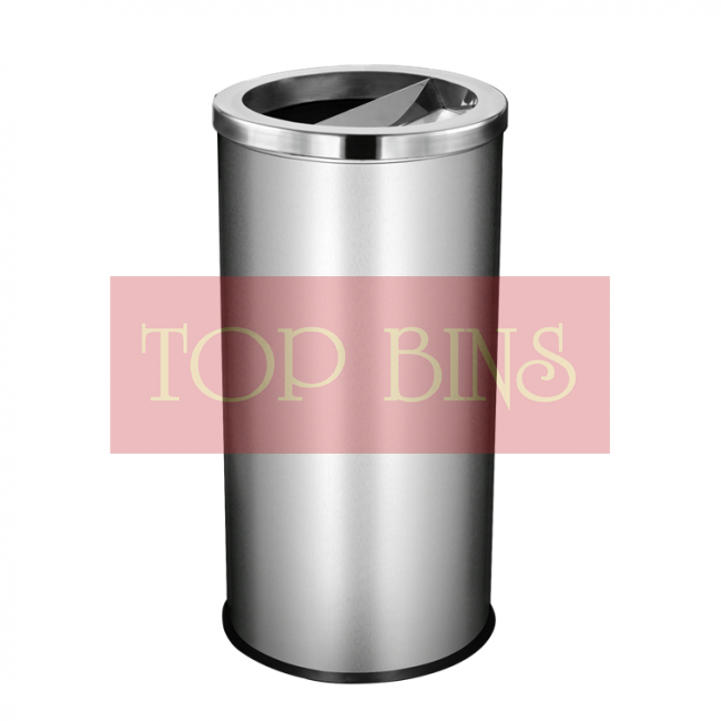 SS107-OA Stainless Steel Bin Round C/W Open & Ashtray Top