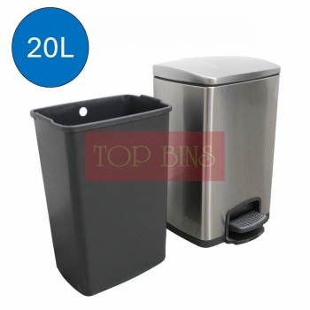 Stainless Steel Pedal Bin (Square) – 20L / 30L