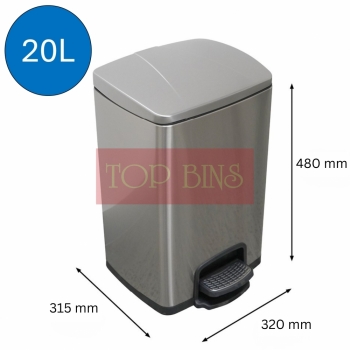 Stainless Steel Pedal Bin (Square) – 20L / 30L