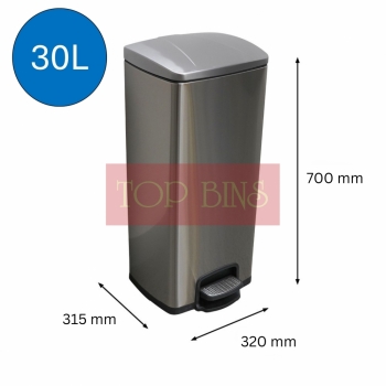 Stainless Steel Pedal Bin (Square) – 20L / 30L