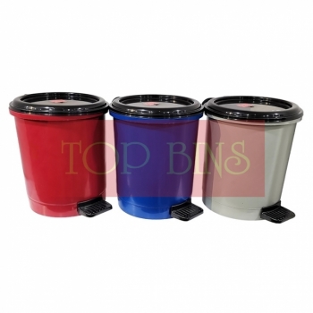 Plastic Round Pedal Bin - 10L (Random Color)
