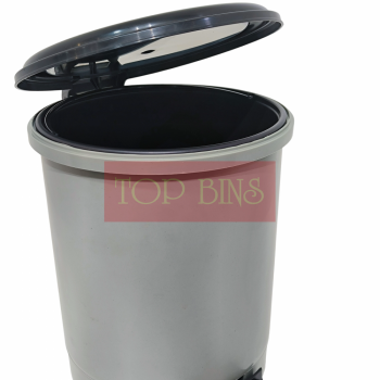 Plastic Round Pedal Bin – Grey | 10L