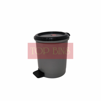 Plastic Round Pedal Bin – Grey | 10L
