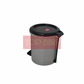 Plastic Round Pedal Bin – Grey | 10L