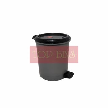 Plastic Round Pedal Bin – Grey | 10L