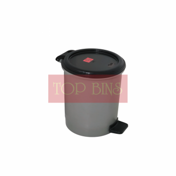 Plastic Round Pedal Bin – Grey | 10L
