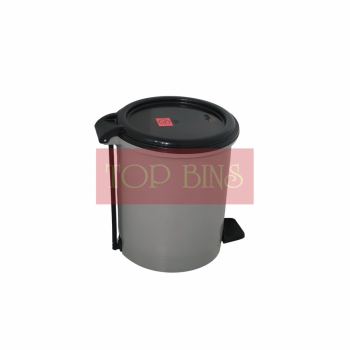 Plastic Round Pedal Bin – Grey | 10L