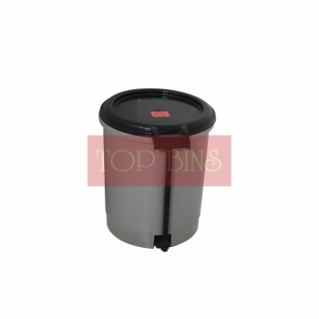 Plastic Round Pedal Bin – Grey | 10L