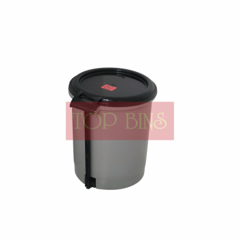 Plastic Round Pedal Bin – Grey | 10L