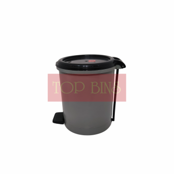 Plastic Round Pedal Bin – Grey | 10L