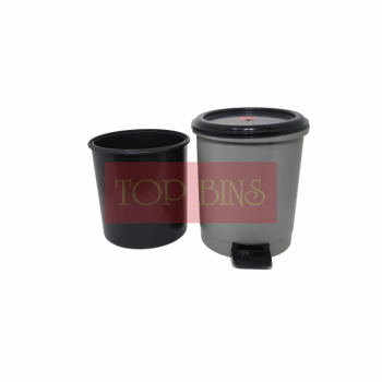 Plastic Round Pedal Bin – Grey | 10L