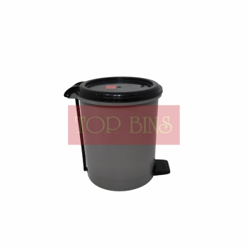 Plastic Round Pedal Bin – Grey | 10L