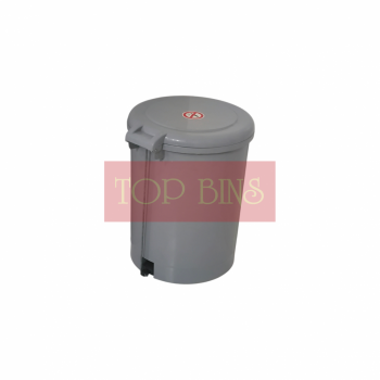 Plastic Round Pedal Bin – Grey (Metal Rod) | 18L