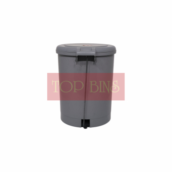 Plastic Round Pedal Bin – Grey (Metal Rod) | 18L