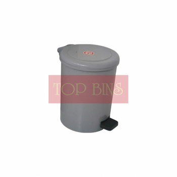 Plastic Round Pedal Bin – Grey (Metal Rod) | 18L